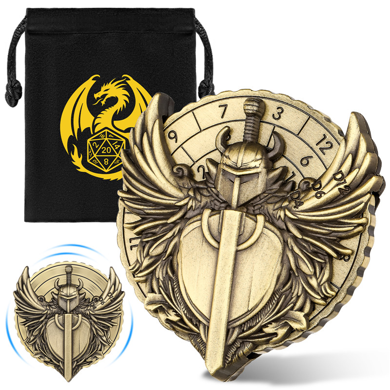 Gaming Accessories Bag - Cool Fighter Design Metal Dice Spinner