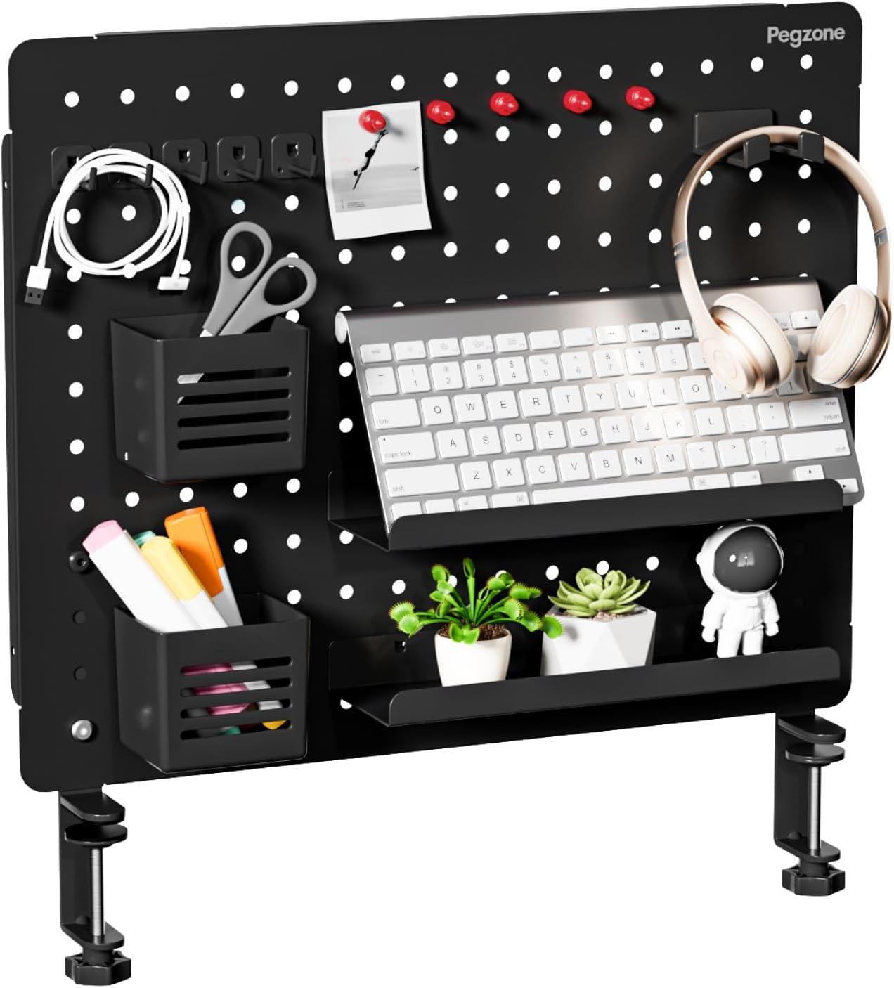 Gaming Accessories Images - Clamp-on Desk Pegboard, Desk Organizer for