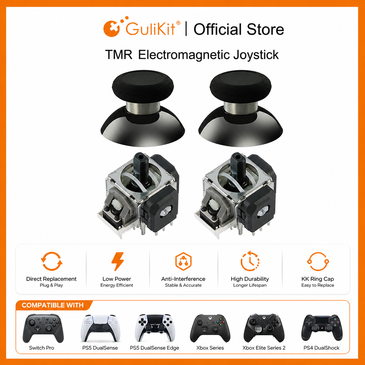 Gaming Accessories For Ps5 - GuliKit TMR Joystick with Stick Cap