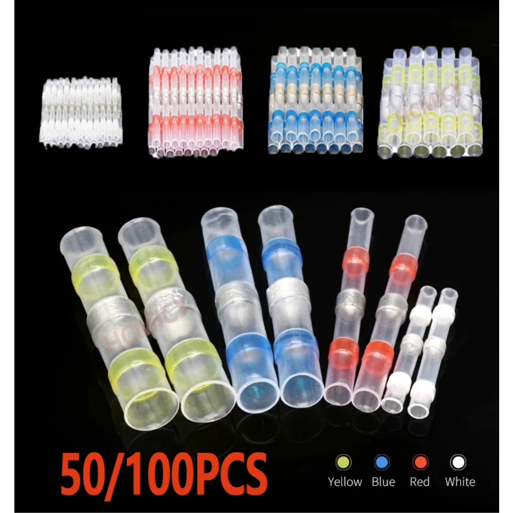 Sleeved Cable Kit - 50/100 Pcs Solder Sleeve Wire Connectors