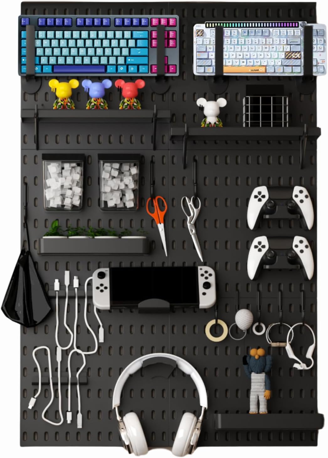 Gaming Accessories Images - 33x22 Inch Black Peg Board Organizer