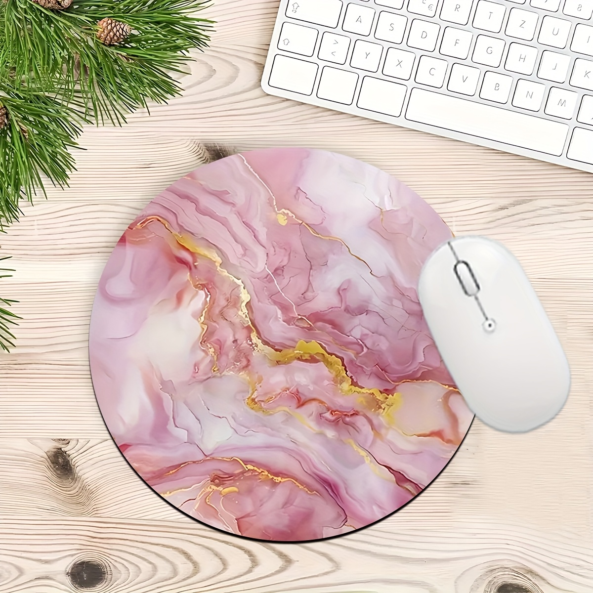 Gaming Accessories Pc Setup - Pink Marble Mouse Pad PC Laptop