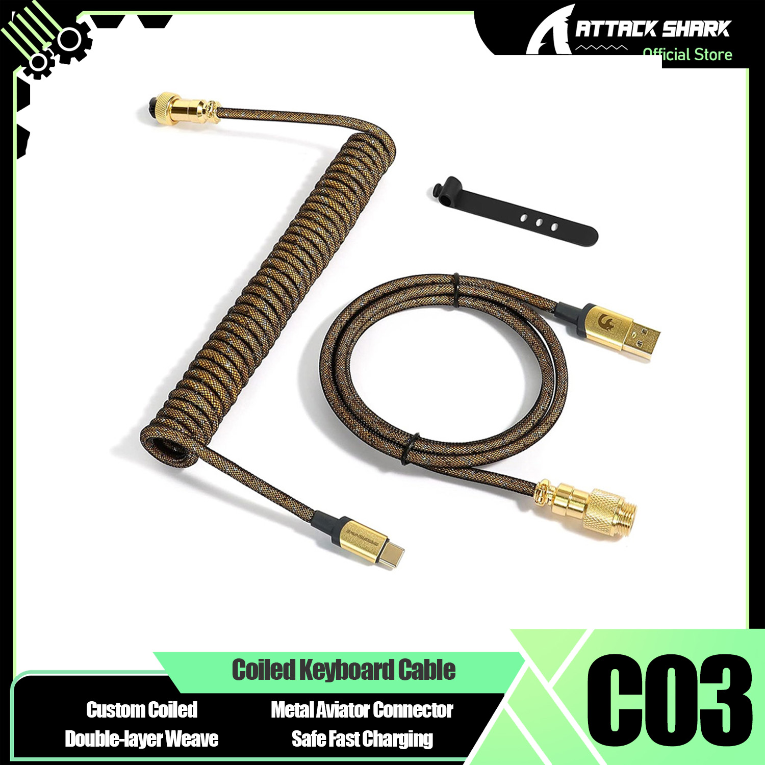 ATTACK SHARK * MAMBASNAKE C03  - огляд і ціна Sleeved Cable Kit