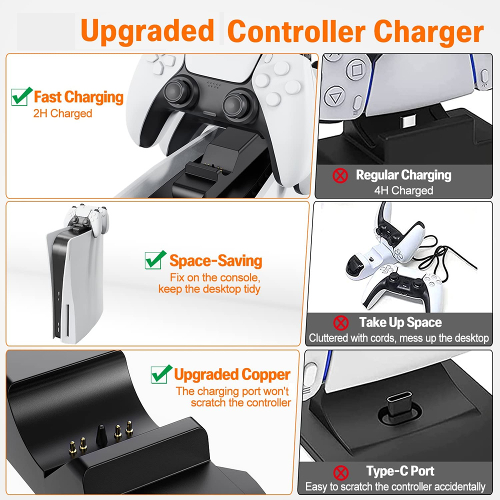 for PS5 Controller Charger Gam - огляд і ціна Gaming Accessories For Ps5