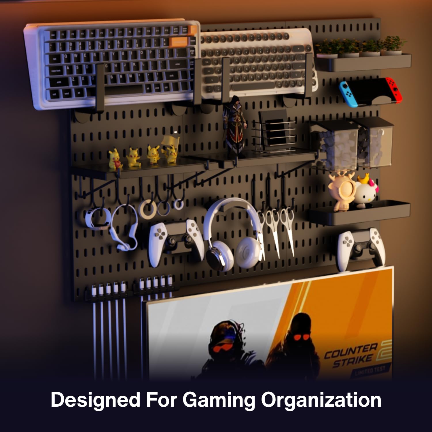 Peg Board Wall Organizer for G - огляд і ціна Gaming Accessories Images