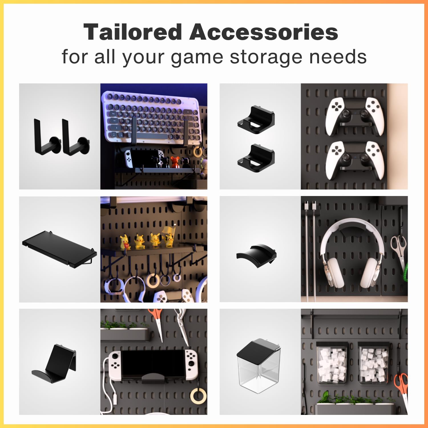 Peg Board Wall Organizer for G - огляд і ціна Gaming Accessories Images