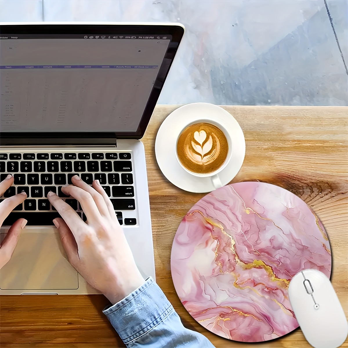 Pink Marble Mouse Pad PC Lapto - огляд і ціна Gaming Accessories Pc Setup