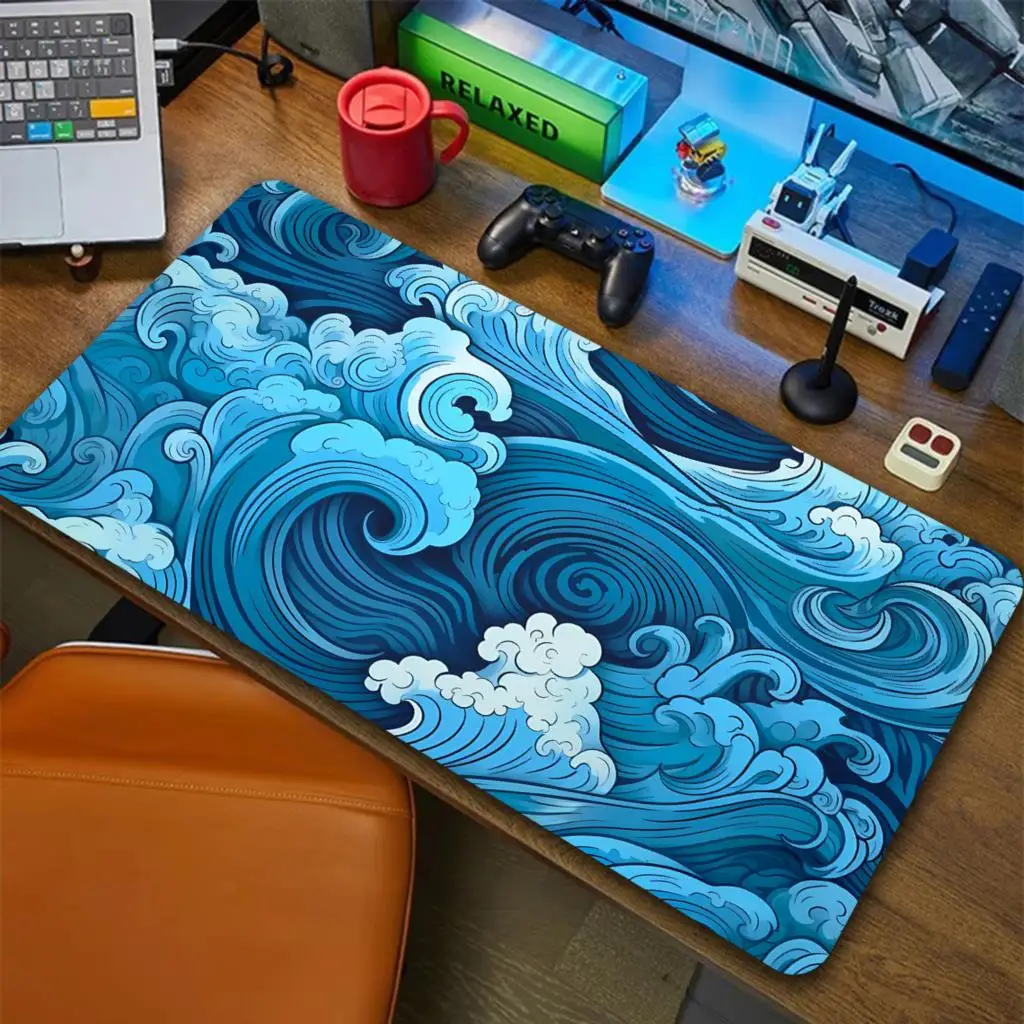 Japanese Blue Waves Mouse Pad  - огляд і ціна Gaming Accessories For Your Desk