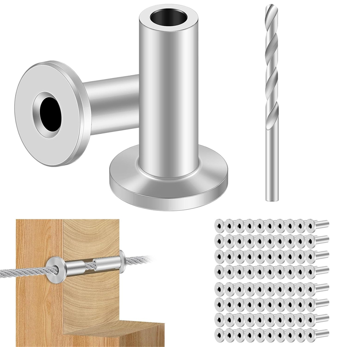 New 80PCS Stainless Steel Prot - огляд і ціна Sleeved Cable Kit