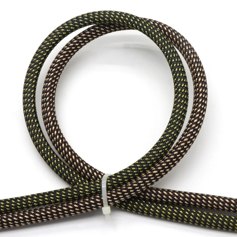 1/5/10M Black Gold PET Braided - огляд і ціна Cable Sleeve Braided
