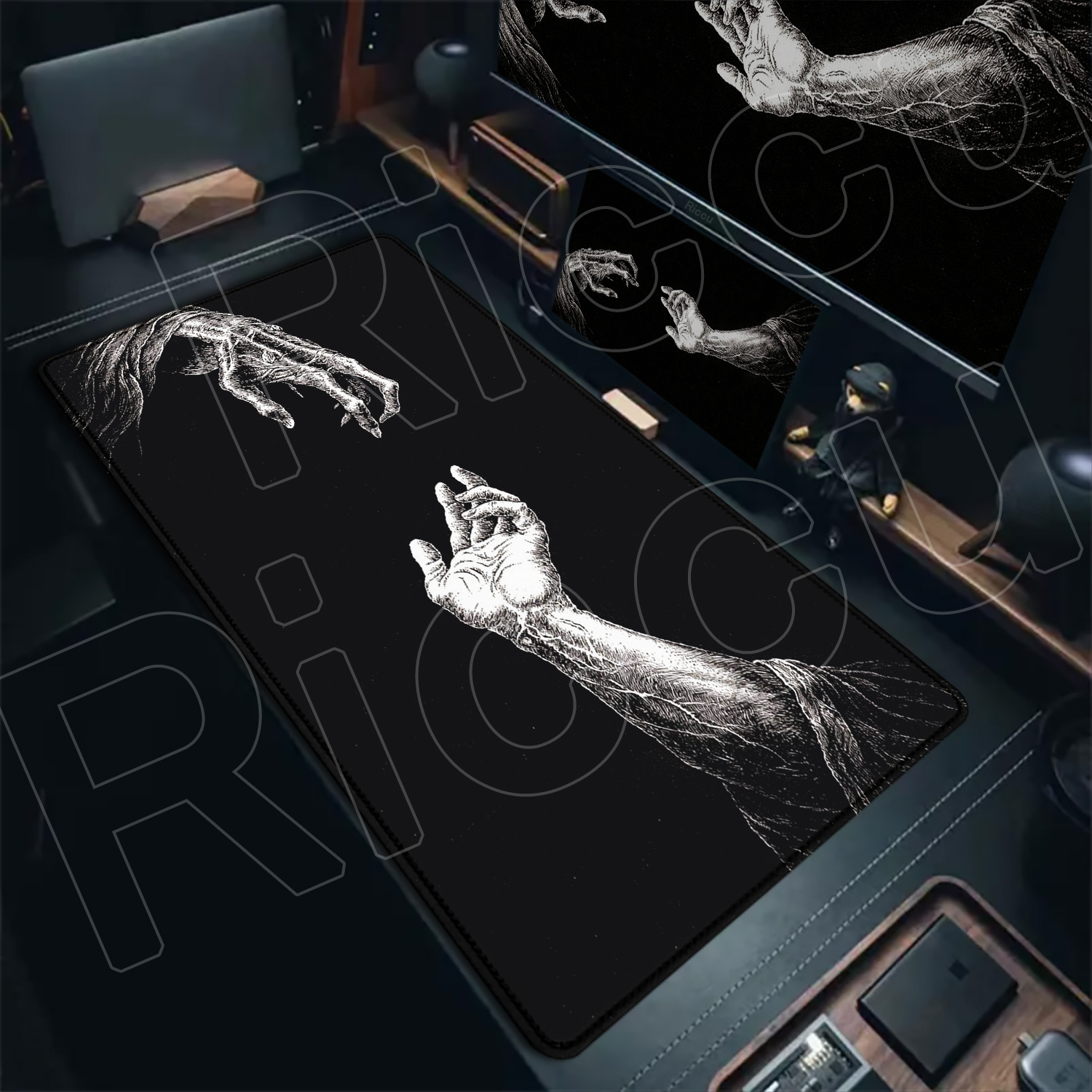 HD Large Black White XXL Gothi - огляд і ціна Gaming Accessories Pc Setup